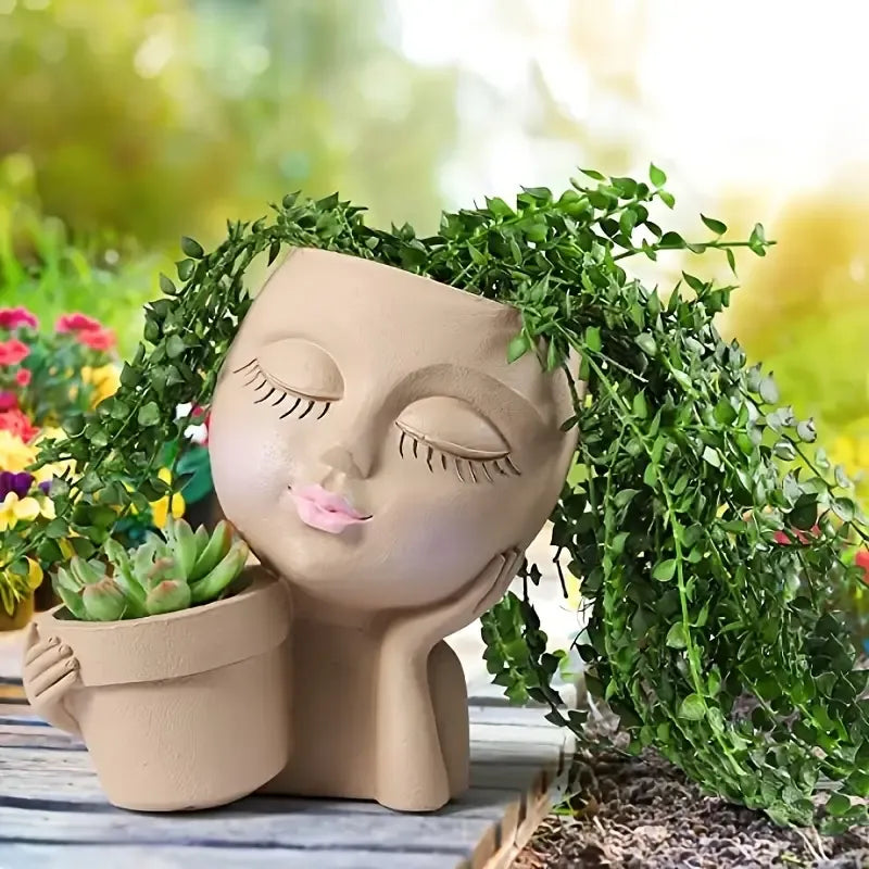 Whimsical Face Bloom Basket