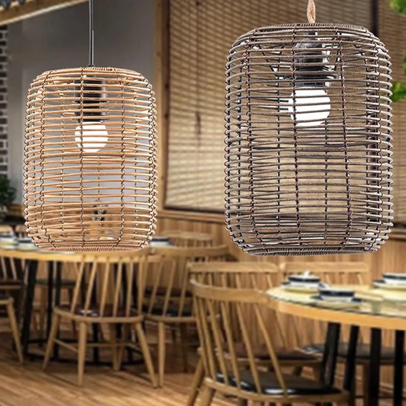 Rattan Glow Pendant Lights