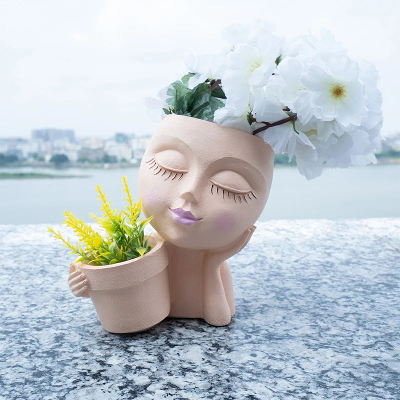 Whimsical Face Bloom Basket